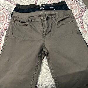 Banana Republic Traveler Pants in Gray, Navy, and Charcoal